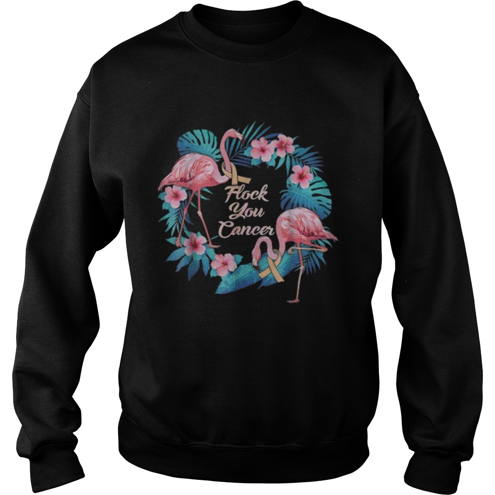 Uterine Cancer Awareness Flamingo Flock Cancer Sweatshirt