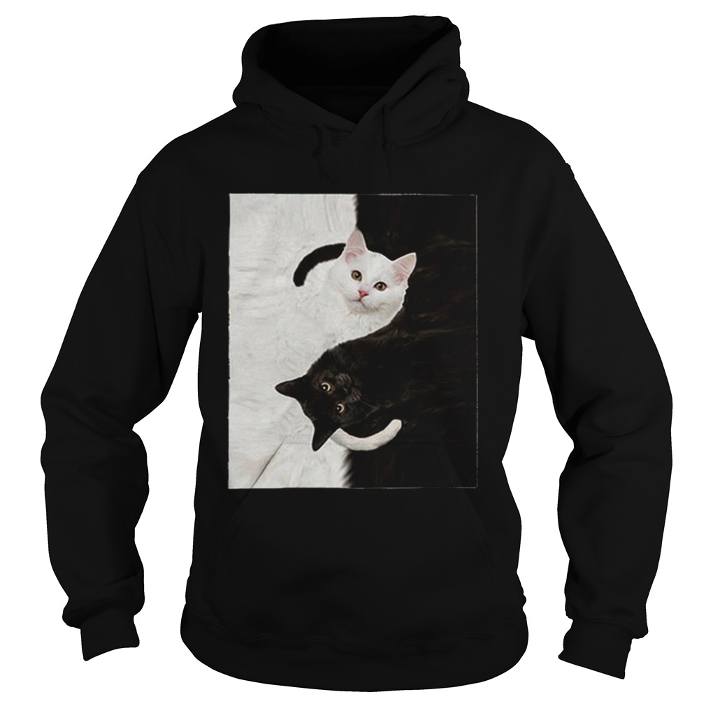 Yin Yang Cats black and white Hoodie