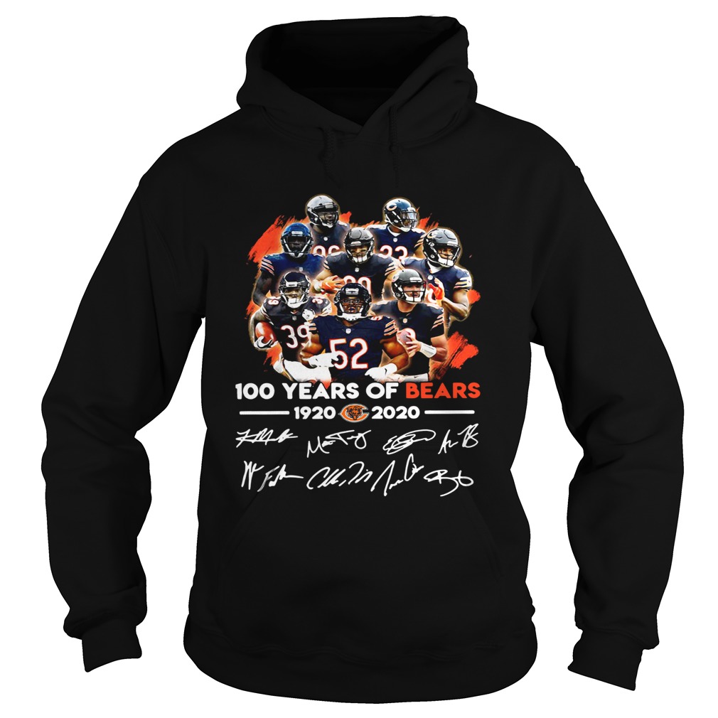 100 years of Chicago Bears 1920 2020 signature Hoodie