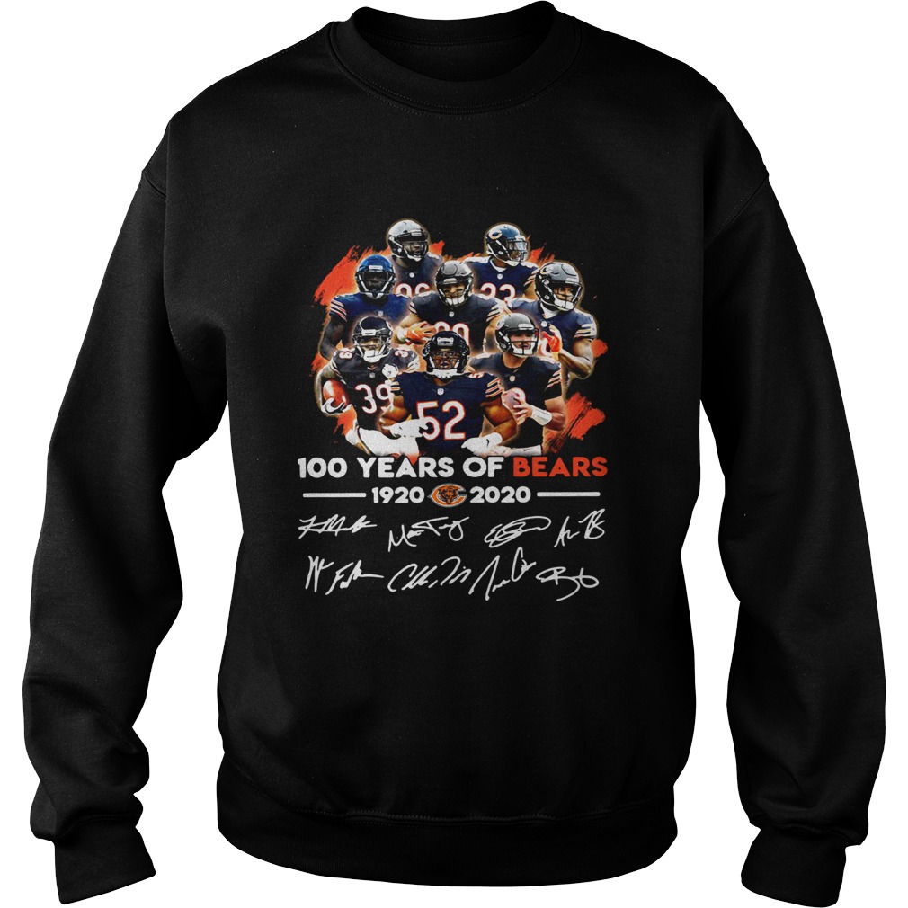 100 years of Chicago Bears 1920 2020 signature Sweatshirt