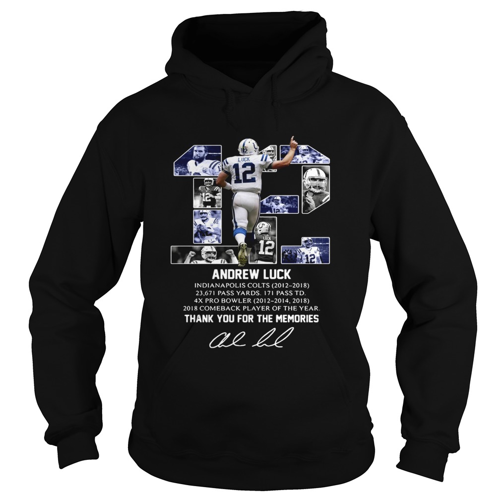 12 Andrew luck thank you for the memories signature Hoodie