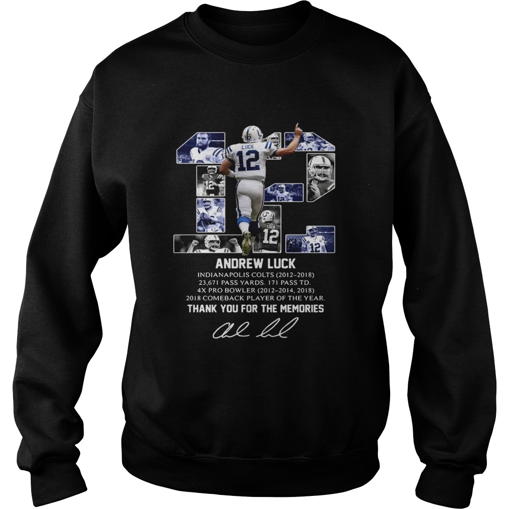 12 Andrew luck thank you for the memories signature Sweatshirt