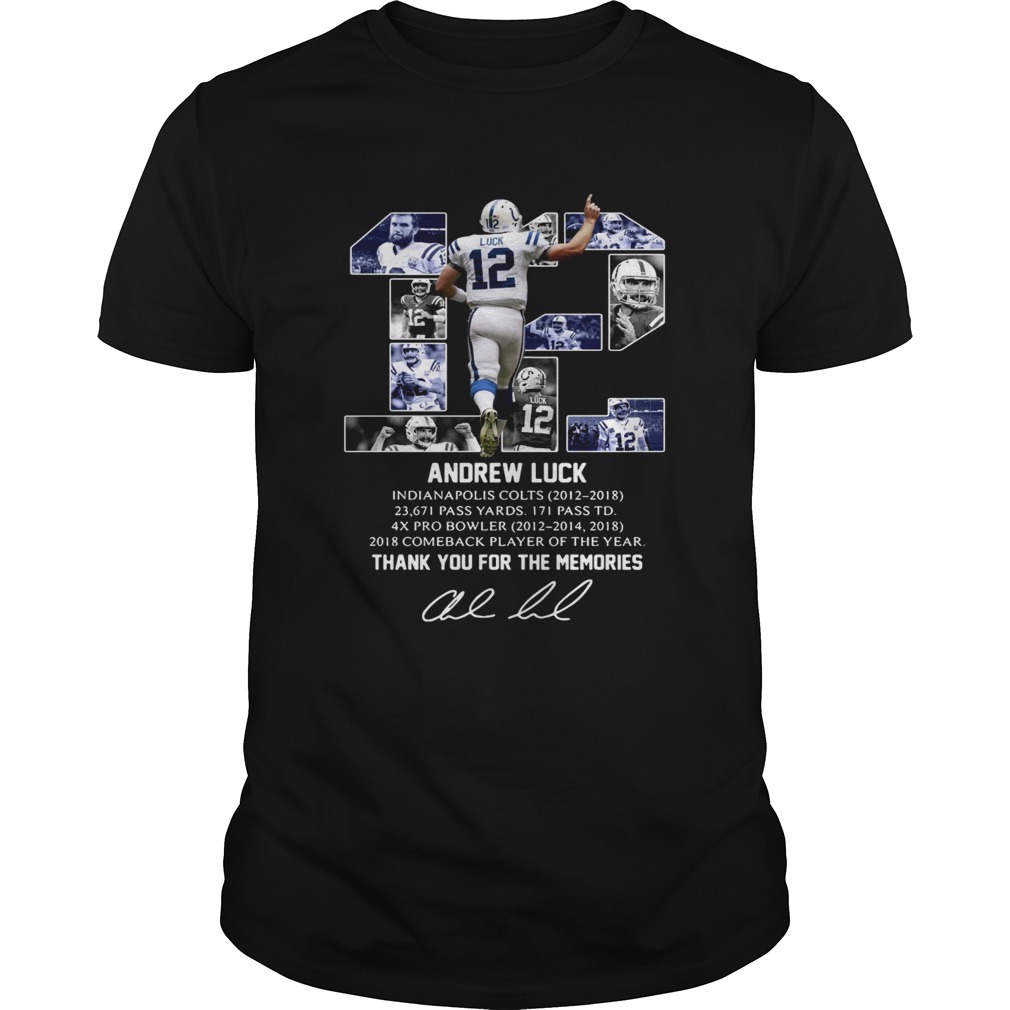 12 Andrew luck thank you for the memories signature shirt