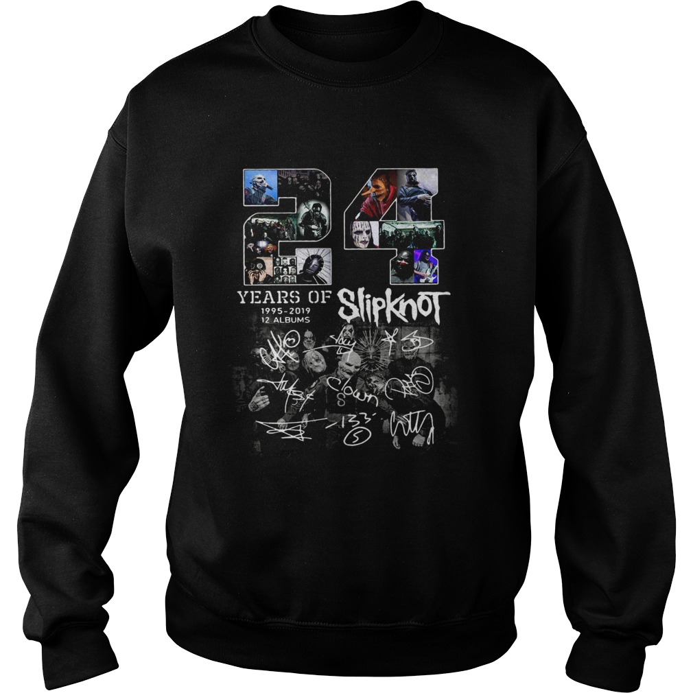 156618886524 years of 1995 2019 12 albums Slipknot signature Halloween Sweatshirt