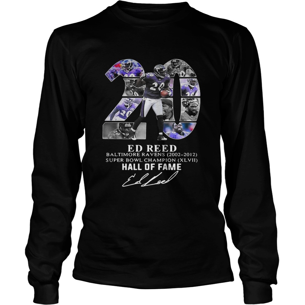 20 Ed Reed Baltimore Ravens 20022012 super Bowl Champion hall of fame LongSleeve