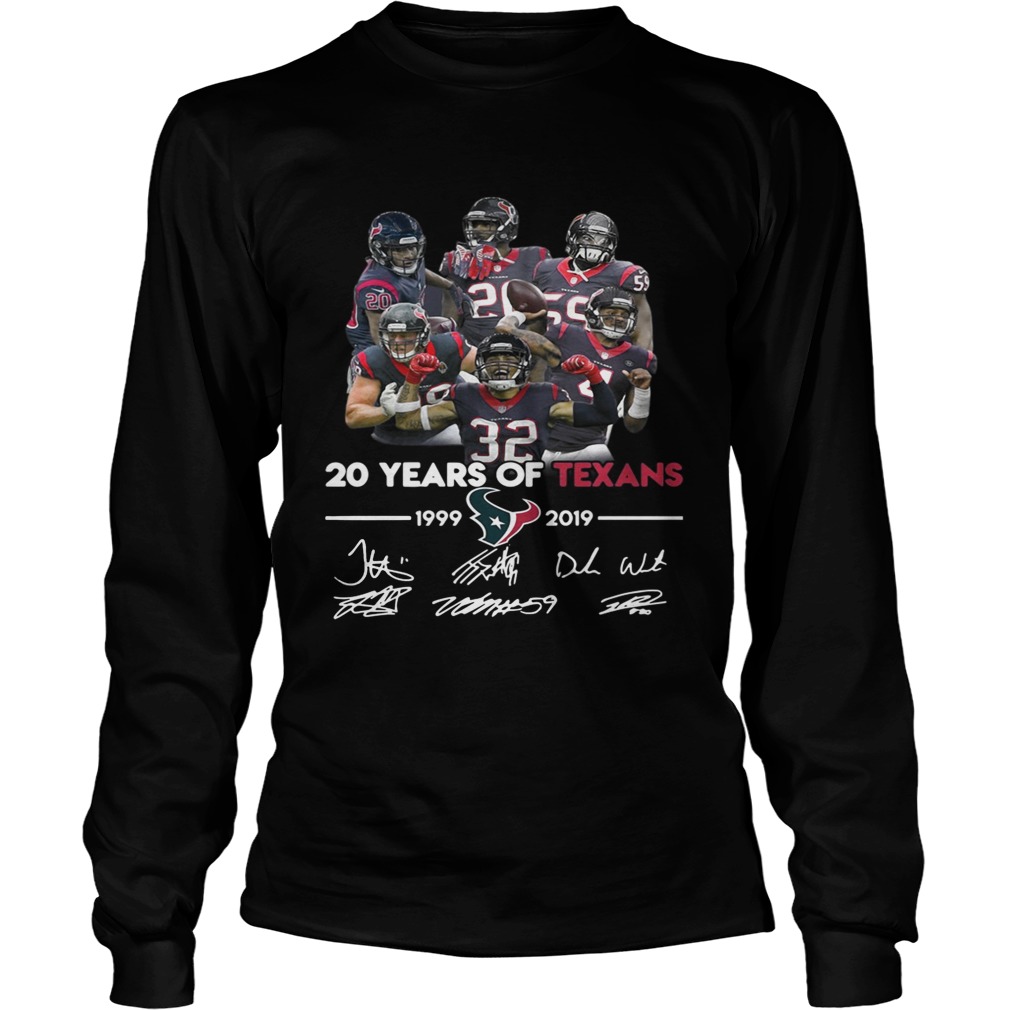 20 Years of Houston Texans 19992019 signature LongSleeve