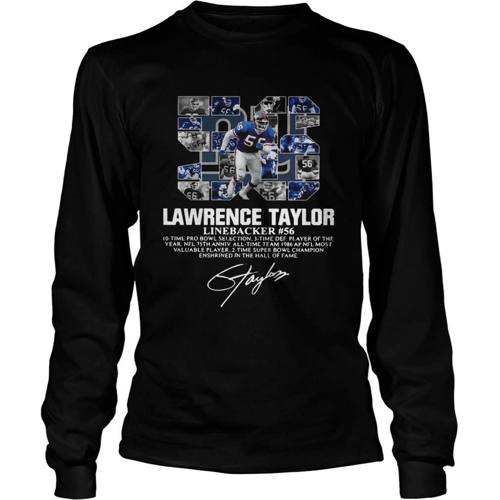 56 Lawrence Taylor Linebacker 56 10 time Pro Bowl selection signature LongSleeve