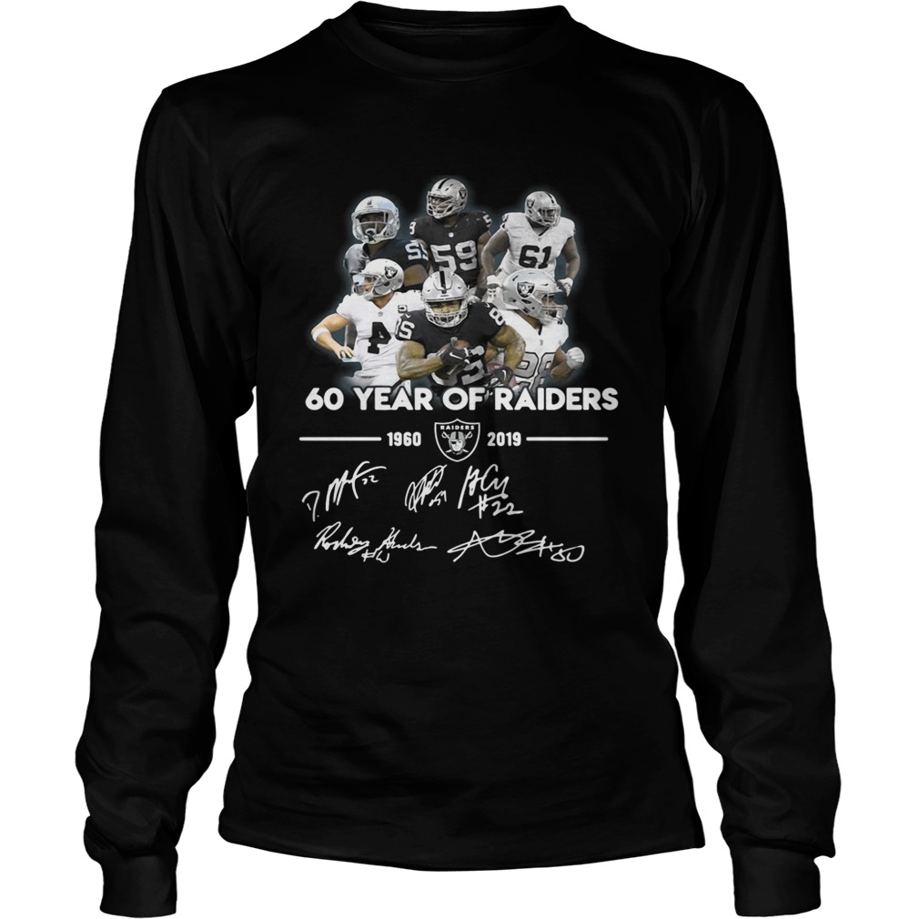 60 Years of Oakland Raiders 19602019 signature LongSleeve