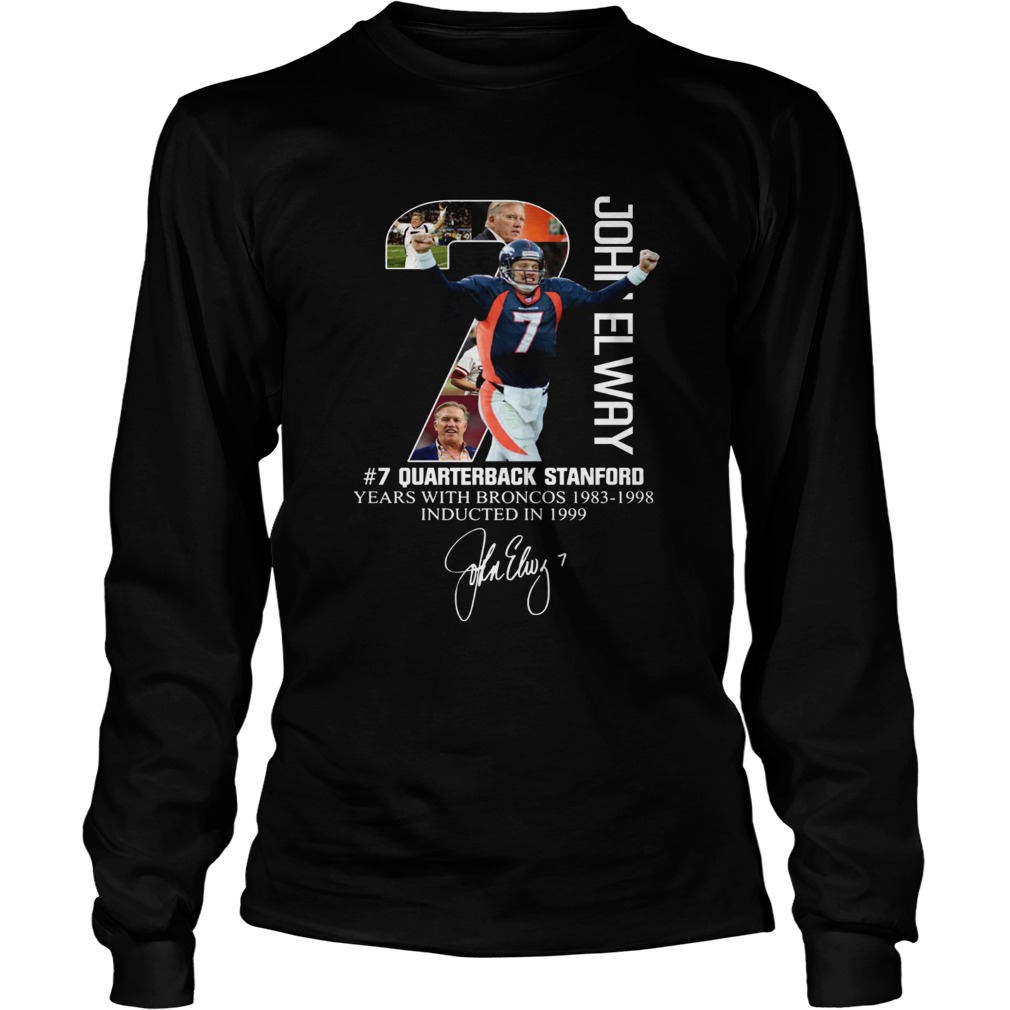 7 John Elway Quarterback Stanford years with Broncos LongSleeve