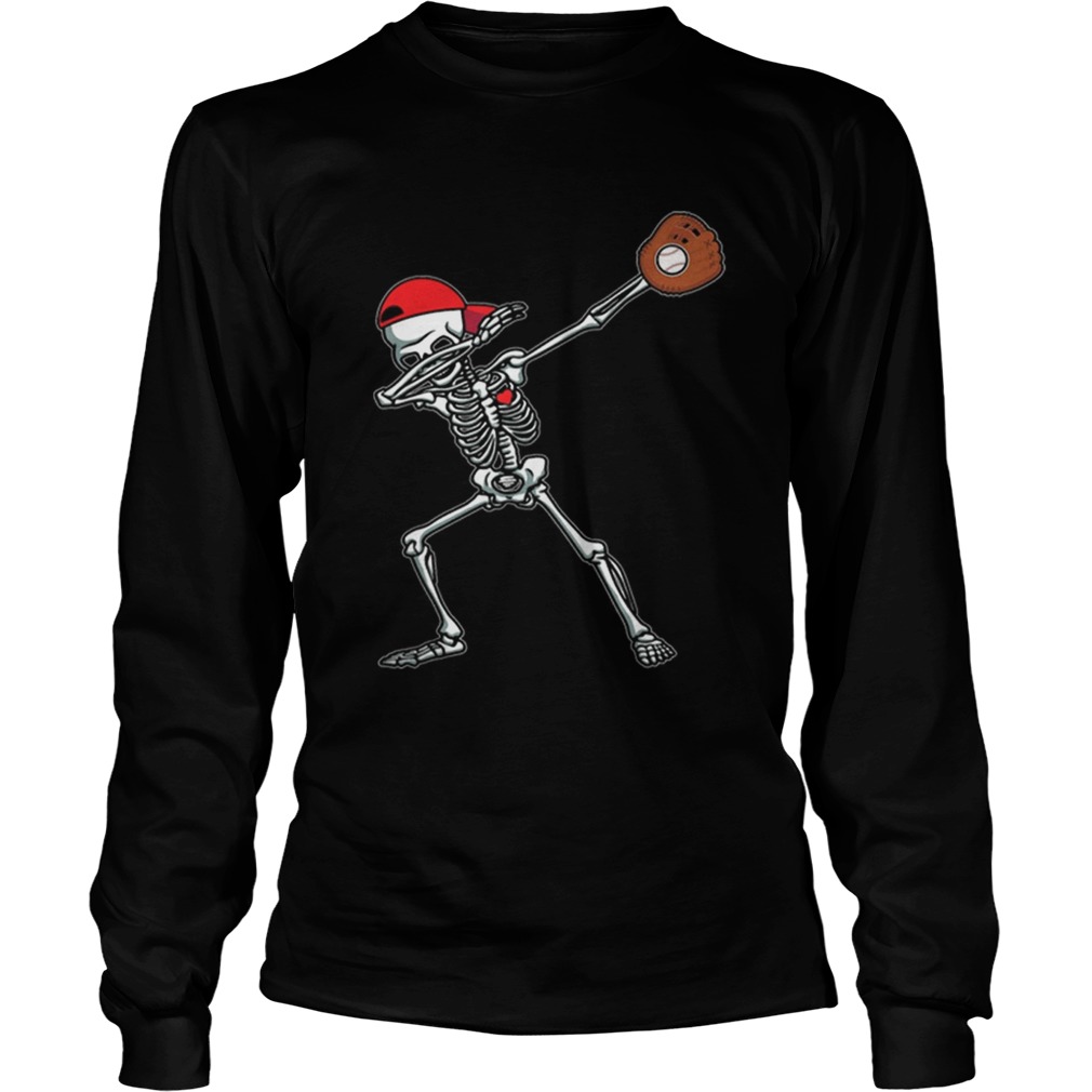 Awesome Dabbing Skeleton Baseball Funny Halloween Gift Boys LongSleeve