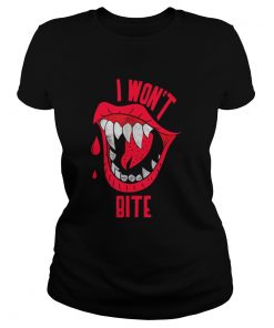 Beautiful Halloweens I Wont Bite Red Lipss Scary Vampire  Classic Ladies