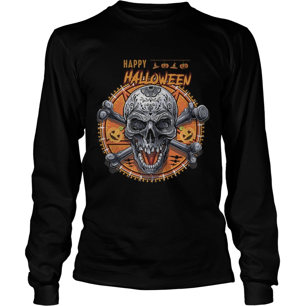 Beautiful Happy Halloween Skull LongSleeve