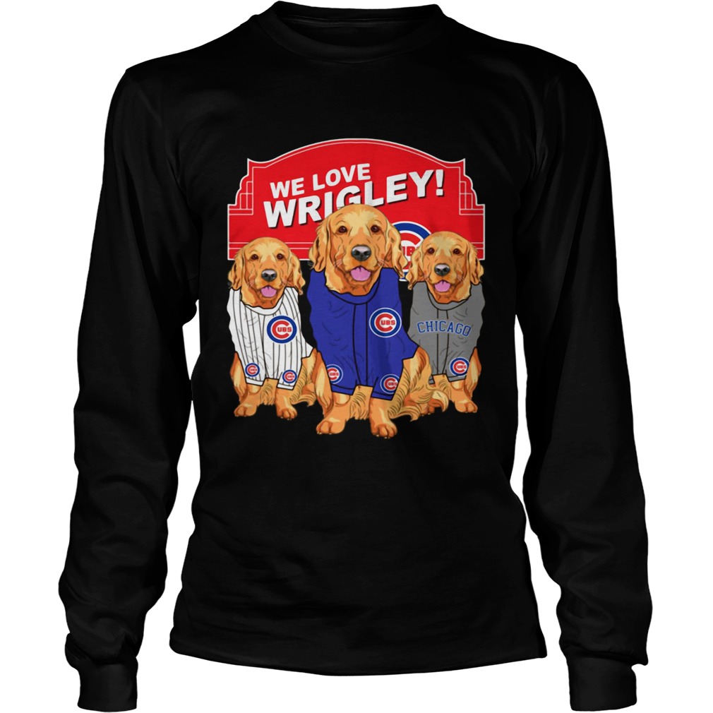 Chicago Cubs Golden Retriever We Love Wrigley LongSleeve