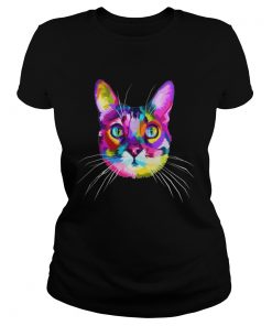 Colorful Cute Kitty Adoption Cat Shirt for kitten lovers TShirt Classic Ladies