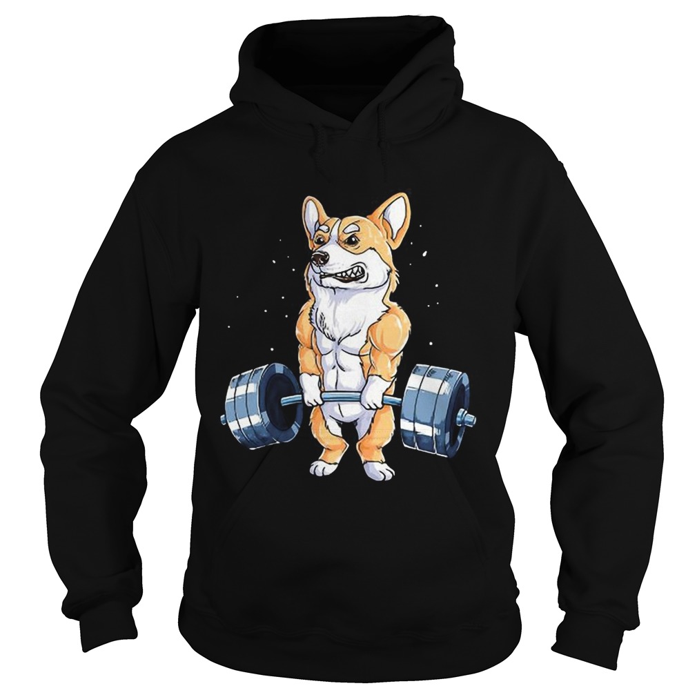 Corgi dog weight lifting Hoodie