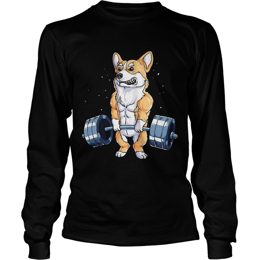 Corgi dog weight lifting LongSleeve