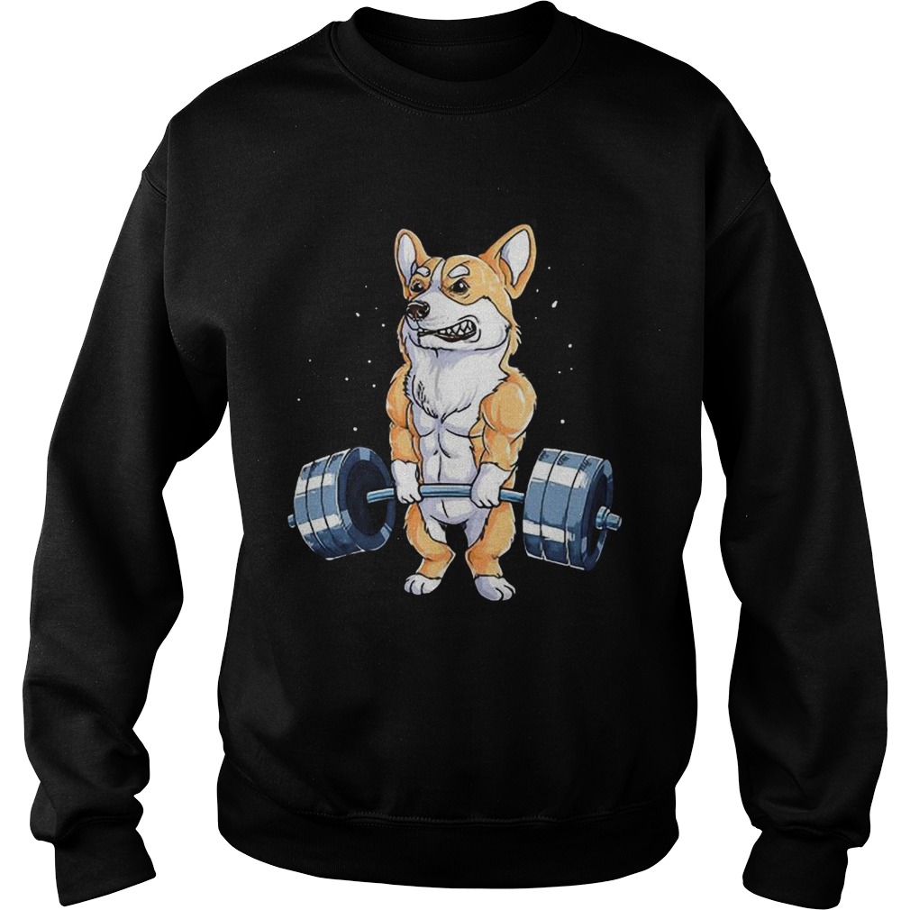 Corgi dog weight lifting Sweatshirt