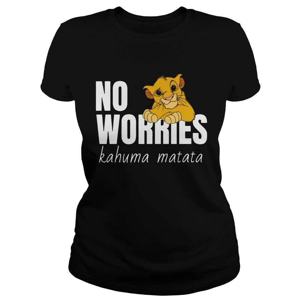 Disney Lion King Classic No Worries Simba Funny TShirt Classic Ladies