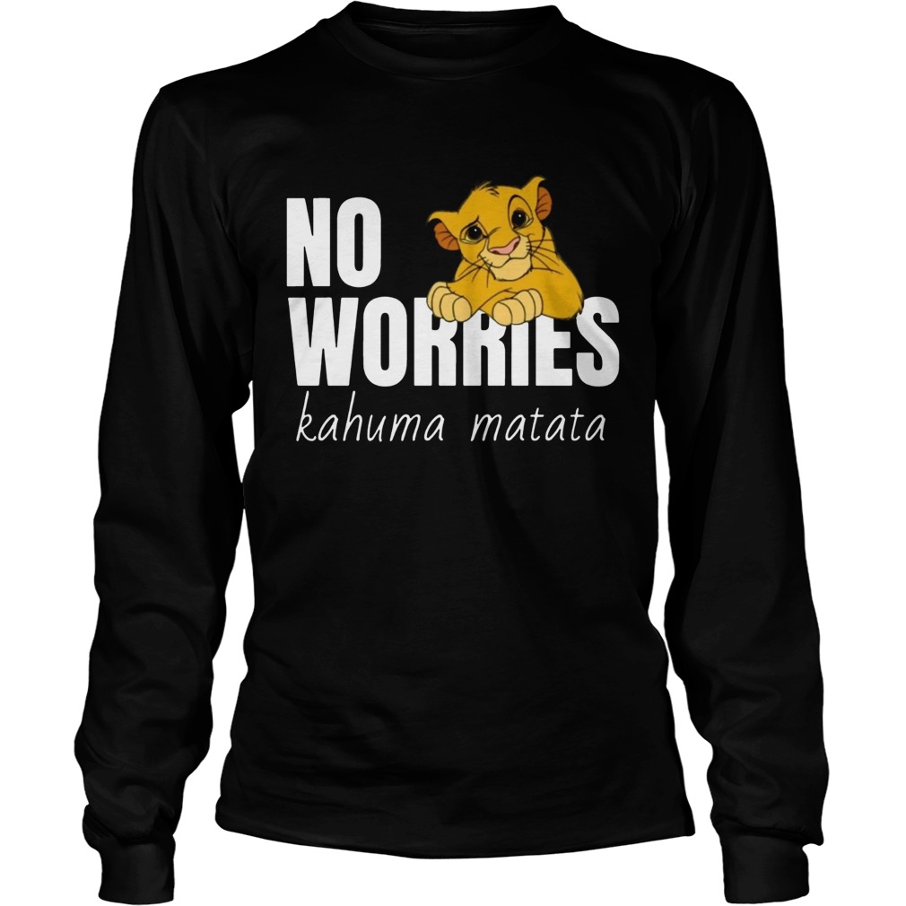 Disney Lion King Classic No Worries Simba Funny TShirt LongSleeve