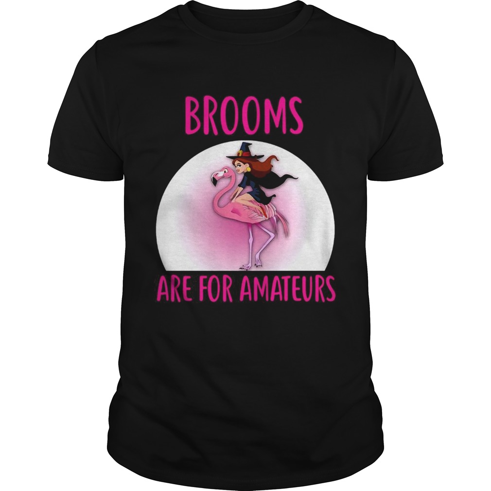 Flamingo Brooms Are For Amateurs Halloween Theme TShirt