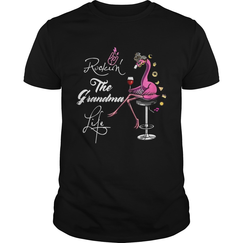 Flamingo Wine Rockin The Grandma Life TShirt