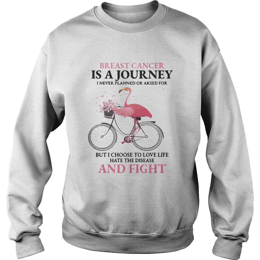 Flamingo breast cancer is a journey I never planned or asked for Sweatshirt