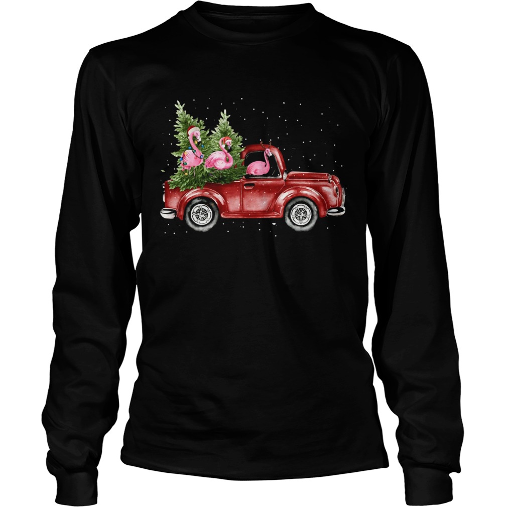 Flamingo truck Christmas tree LongSleeve