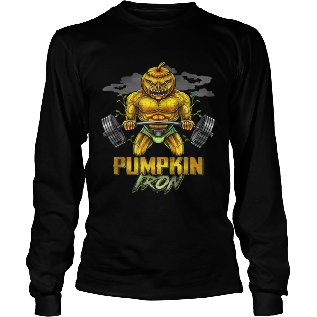 Hot Halloween Gym Workout Pumpkin Iron Motivation Men Workout LongSleeve