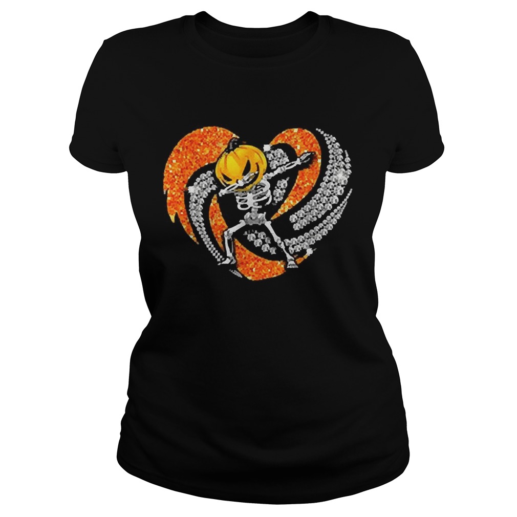 Jack Skellington Pumpkin dabbing heart bling Halloween Classic Ladies