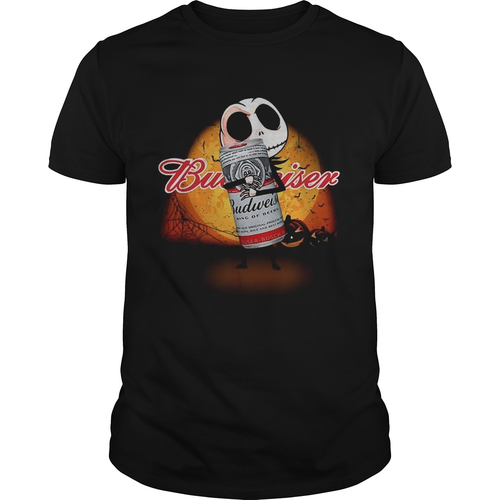 Jack Skellington hug Budweiser Halloween shirt