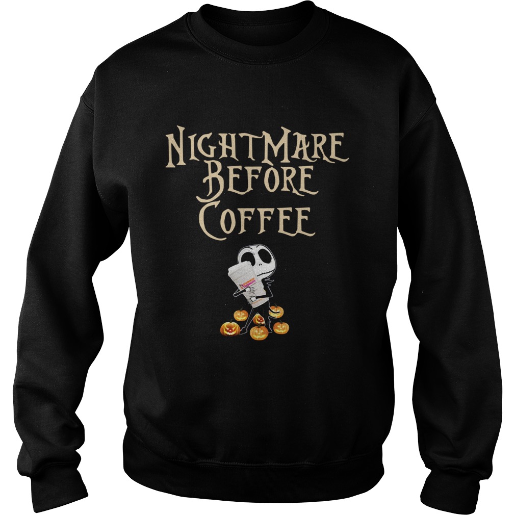 Jack Skellington hug Dunkin Donuts Nightmare before coffee Sweatshirt