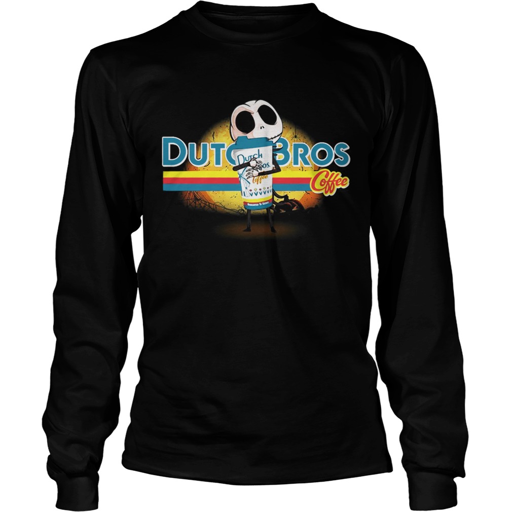 Jack Skellington hug Dutch Bros coffee Halloween LongSleeve