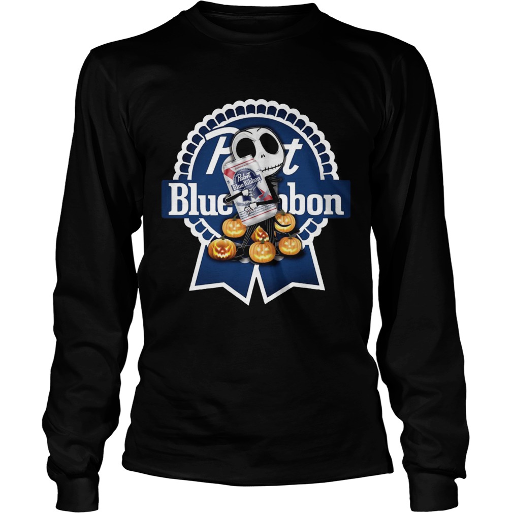 Jack Skellington hug Pabst Blue Ribbon pumpkin LongSleeve