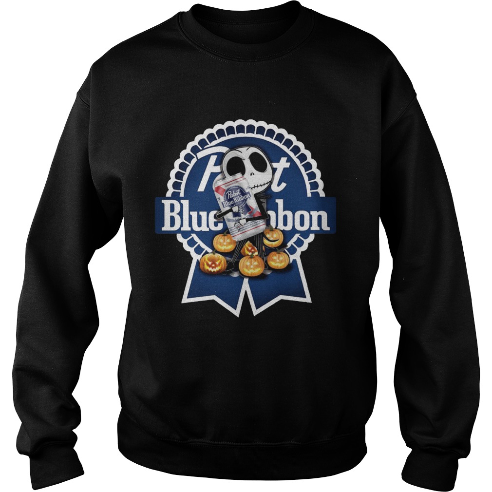 Jack Skellington hug Pabst Blue Ribbon pumpkin Sweatshirt