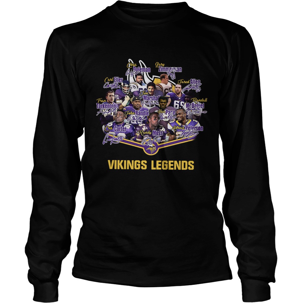 Minnesota vikings legends signatures LongSleeve