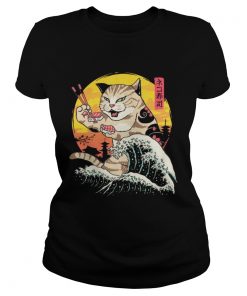 Neko sushi wave  womens t Classic Ladies