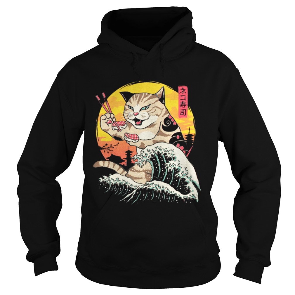 Neko sushi wave womens t Hoodie