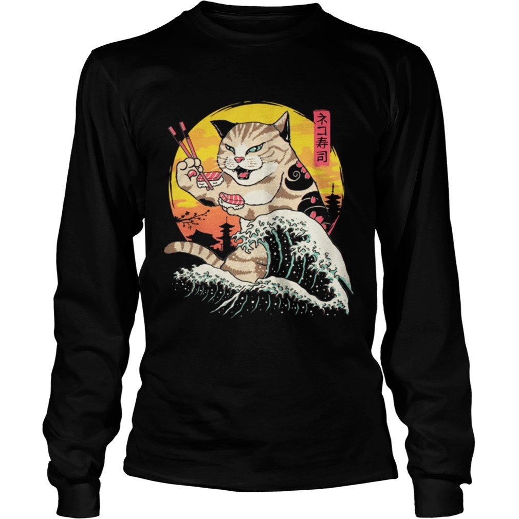 Neko sushi wave womens t LongSleeve