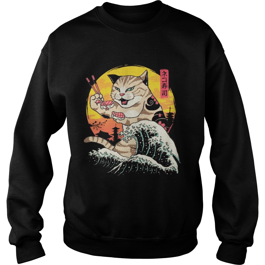 Neko sushi wave womens t Sweatshirt