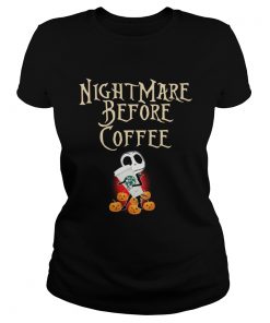 Nightmare Before Coffee Skellington hug Starbucks  Classic Ladies