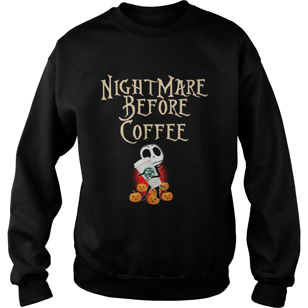 Nightmare Before Coffee Skellington hug Starbucks Sweatshirt