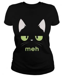 Original Meh Black Bored Cat Face Costume Cats Lovers  Classic Ladies