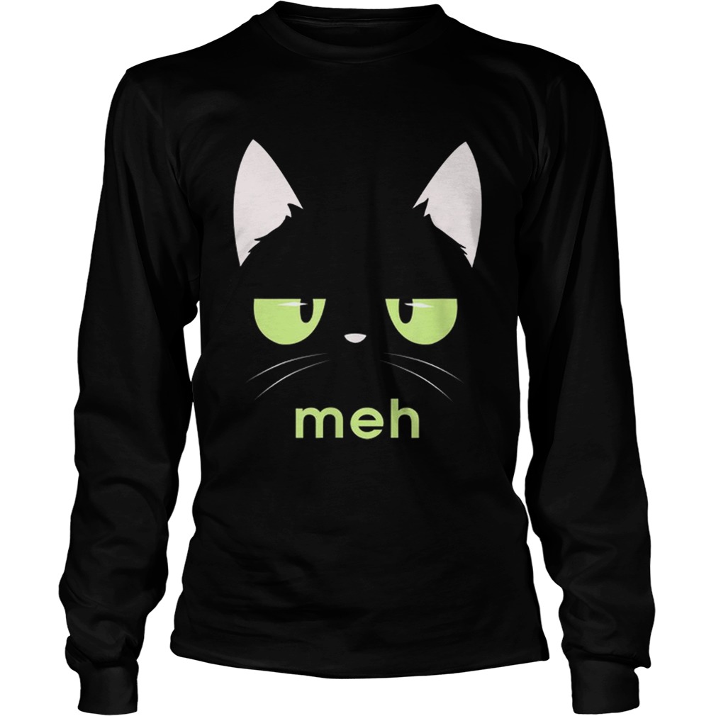 Original Meh Black Bored Cat Face Costume Cats Lovers LongSleeve