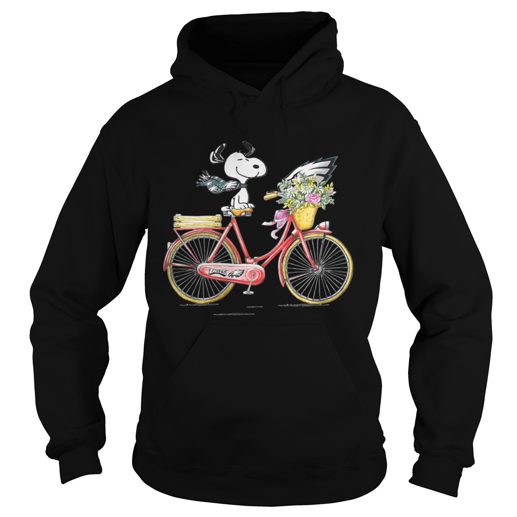 Philadelphia Eagles Snoopy riding a bicycle Hoodie