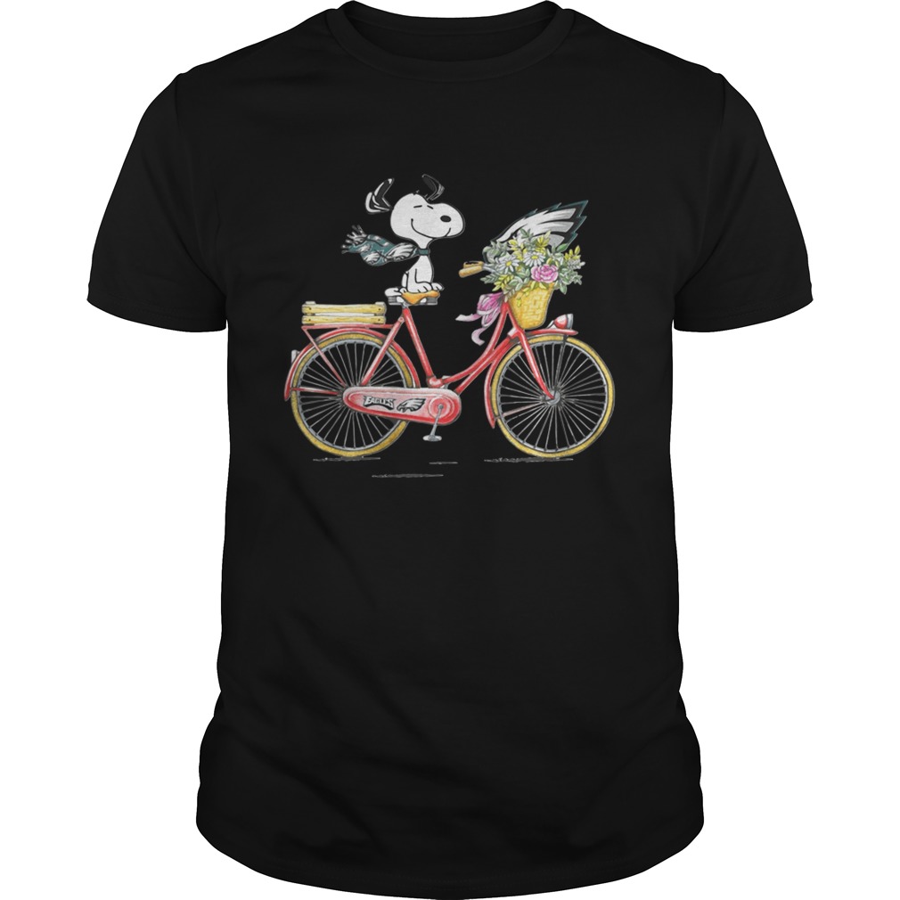 Philadelphia Eagles Snoopy riding a bicycle shirt