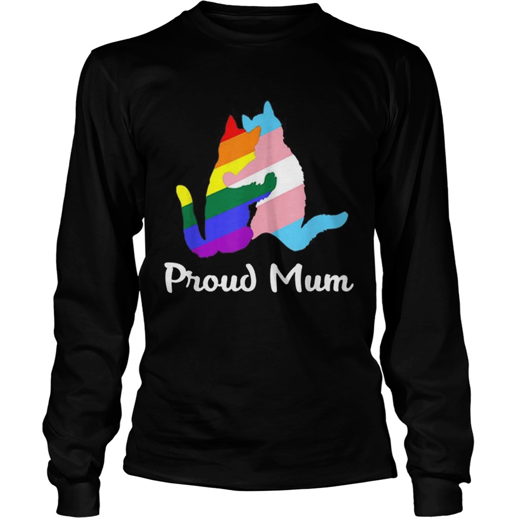 Pretty Proud Mum LGBT Gay Pride Month Rainbow Flag LongSleeve