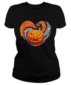 Pumpkin heart bling Halloween  Classic Ladies