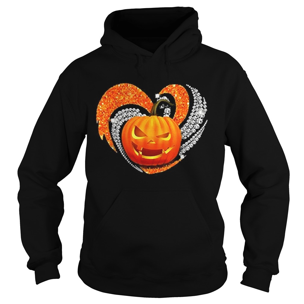 Pumpkin heart bling Halloween Hoodie