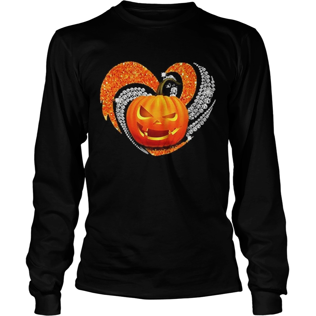 Pumpkin heart bling Halloween LongSleeve