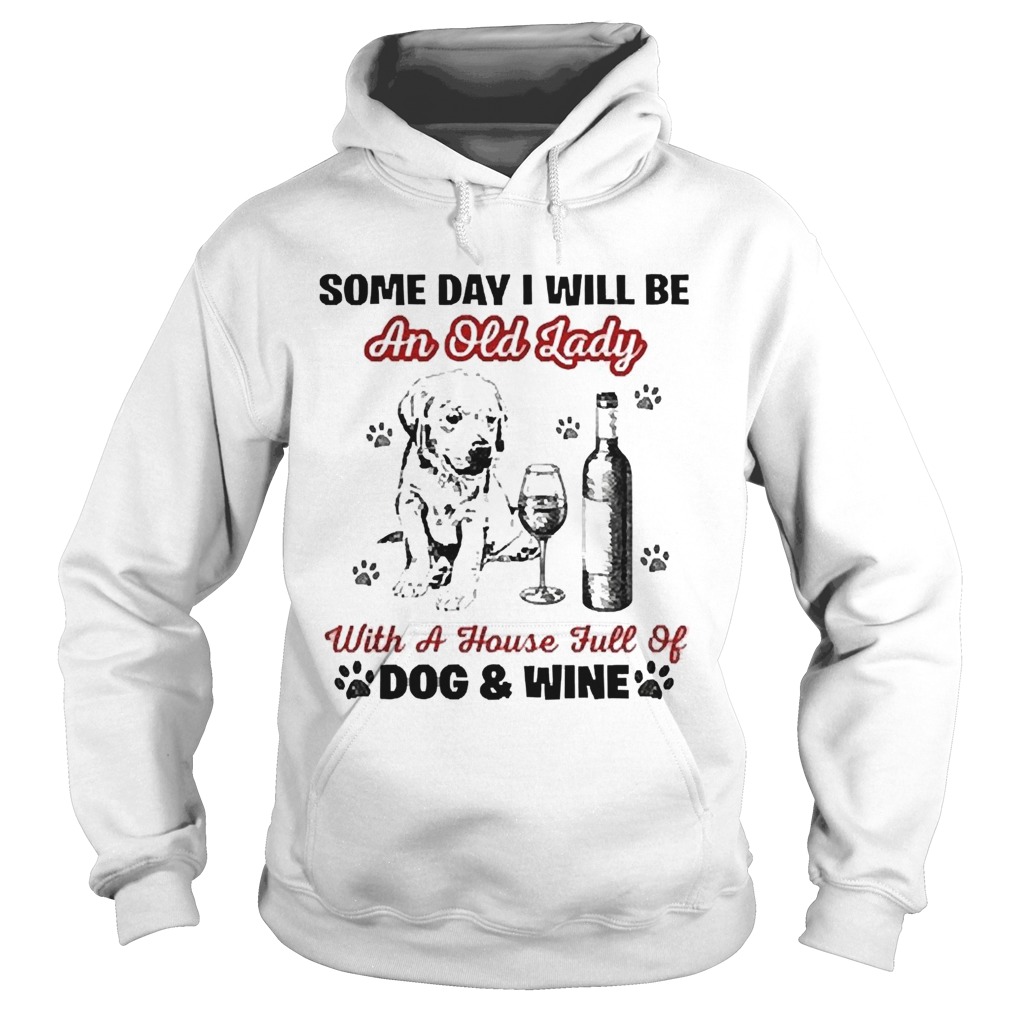 Some day I will be an old lady with a house full of dog and wine Hoodie